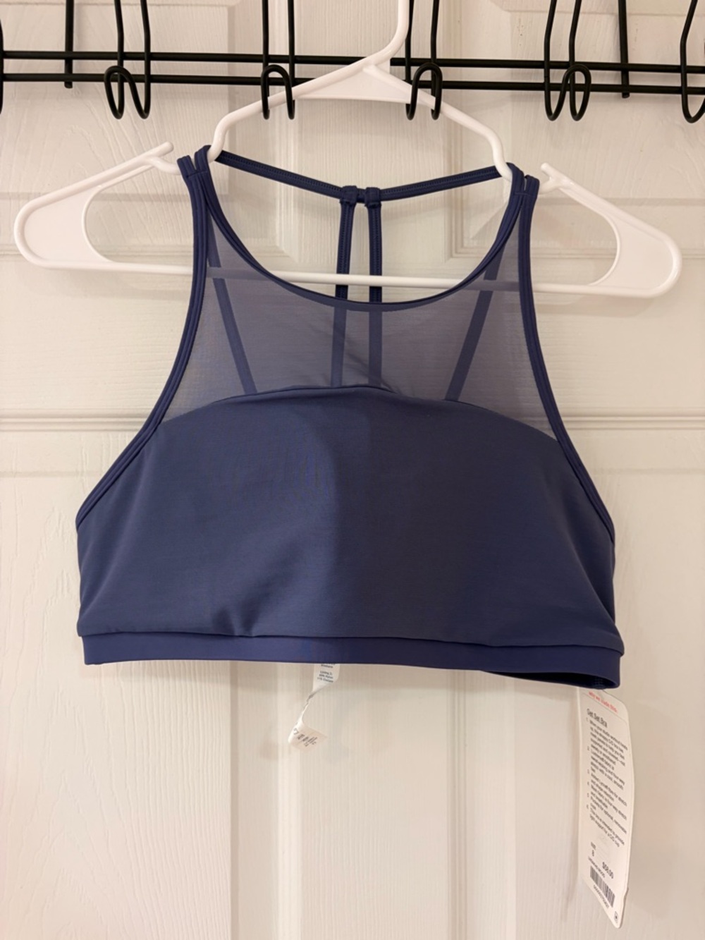 Lululemon Get Set Bra Moody Blues Mesh Strappy Sports Bra